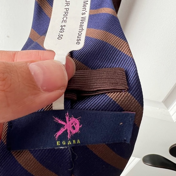 Mens necktie in blue pattern - Picture 4 of 4